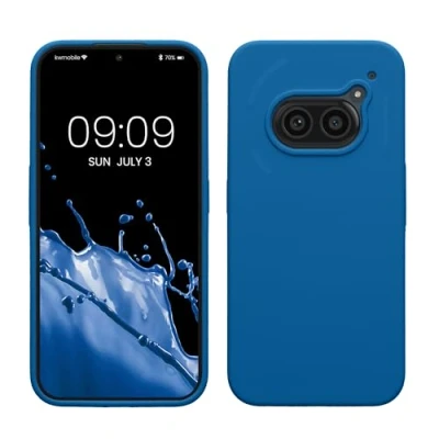 Image de kwmobile Housse Compatible avec Nothing Phone 2a / Plus Coque de téléphone Protection Souple en TPU Silicone Bleu récif