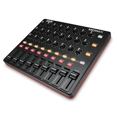 Image de AKAI Professional MIDImix Mixeur et Contrôleur MIDI Portable Ultra Performant avec 8 Faders 24 Potentiomètre + Ableton Live Lite Inclus, noir