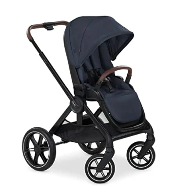 Image de hauck Poussette Bebe Walk N Care avec Couvre Jambe, de la Naissance à 22 kg, Inclinable, Siège Réversible et Réglable en Hauteur, Pliable, Pneus Caoutchouc, Capote UPF 50+, Bleu Navy foncé