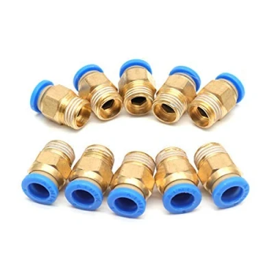 Image de 10 pièces M12 avec filetage mâle à enfoncer Quick Touch pour raccorder un raccord pneumatique droit, rapide, trou ID de 8 mm