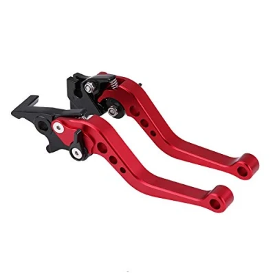 Image de 2pcs Leviers D&#039;embrayage, Keenso Embrayage de Frein Maître Cylindre Freins Moto 7/8&quot; Poignée 22mm en Alliage d&#039;Aluminium(Red)