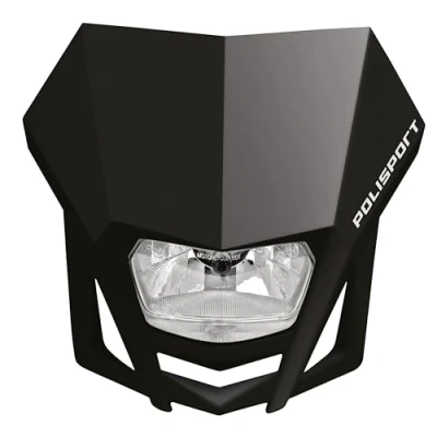 Image de Polisport 8657600002 Phare LMX en polypropylène avec lampe halogène compatible tous les modèles de motocross/enduro couleur noir