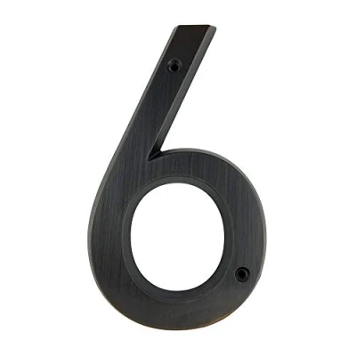 Image de HASWARE Plaque de numéro maison 6 pouces (15 cm) Style vintage fini bronze vieilli Numéros porte signalisation d&#039;adresse du domicile la rue, alliage zinc (6)