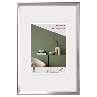 Image de Walther Design Desire DEX015S Cadre Photo en Plastique avec Verre Synthétique, Argenté, 10 x 15 cm