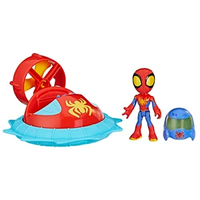 Image de Hasbro MARVEL Spidey and the Amazing Friends Web Spinner avec voiture Hover et accessoires inclus 4 pouces Taille Action Âges F7252 Produit authentique