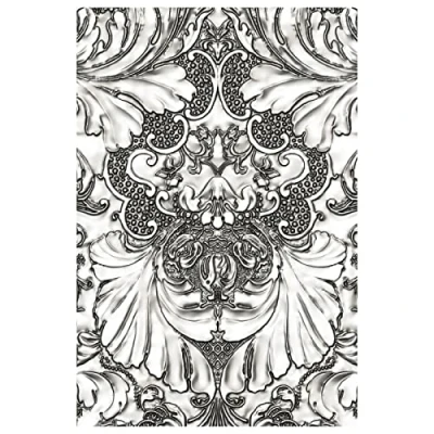 Image de Sizzix 3 D Texture Fades Embossing Folder Damask par Tim Holtz, 665733, Papier, Multicolor, Taille Unique
