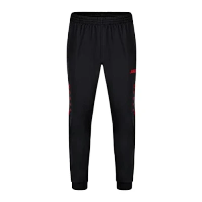 Image de JAKO Pantalon en Polyester Défi, Mixte, Noir Rouge, 4XL