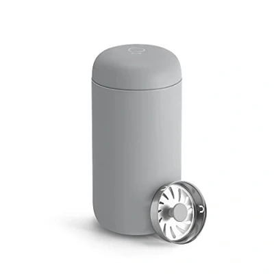 Image de Fellow Carter Move tasse de voyage Gobelet à café et thé isotherme en acier inoxydable avec intérieur céramique protection contre les éclaboussures, gris mat, 355 ml