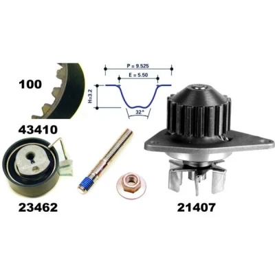 Image de MAPCO 41410 Pompe à Eau + Kit De Distribution 100 PEUGEOT: 206 3/5 portes, 306 Partner I Combispace, CITROËN: C3 portes