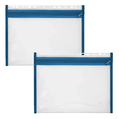Image de VELOFLEX A435405 pochette porte documents avec fermeture à glissière, 2 pièces, DIN A4, classé, bleu, VELOBAG XS, glissière