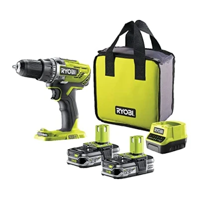 Image de Ryobi 18V ONE+ Perceuse Visseuse sans Fil, 2 x 1.5Ah Li ion Batteries R18DD3 2215S