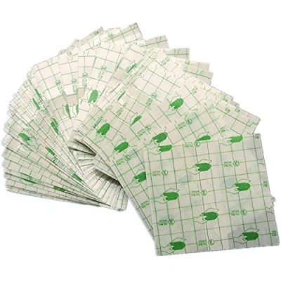 Image de wordmouk 50pcs adhésif transparent imperméable à l&#039;eau, bande de pansement médical extensible plâtre fixateur fixation tatouage bandage auto suivi pâte anti allergiques (10 * 12CM)