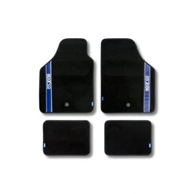 Image de SPARCO STRADA 03763BBS Ensemble de tapis sol avant et arrière noir, Bleu