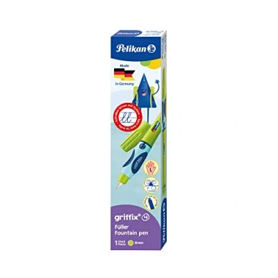 Image de Pelikan 805681 Griffix Stylo plume avec capuchon rotatif Bleu Pour gauchers, vert