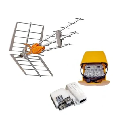 Image de TELEVES Pack Antenne Rateau TNT DAT HD Boss UHF Gain 42dB + Alimentation 24V Amplificateur Easy F 149921