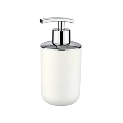 Image de WENKO Distributeur Savon Liquide, Porte Brasil, Blanc, PET incassable, 320 ml, 7.3 x 16.5 9 cm