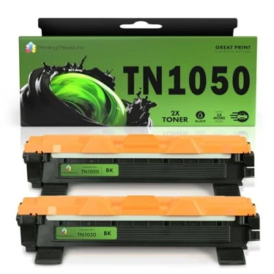 Image de 2 Toner Compatible pour Brother DCP 1510, 1510E, 1512, 1512E, 1610W, 1612W, HL 1110, 1110E, 1112, 1112E, 1210W, 1212W, MFC 1810, 1810E, 1910W TN1050 Noir [Black]