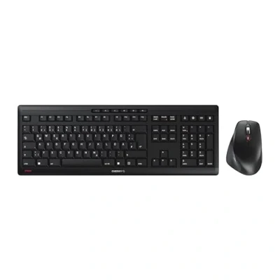Image de CHERRY STREAM DESKTOP COMFORT, Clavier et Souris Sans Fil, Disposition Allemande (QWERTZ), 2,4 GHz, Touches Silencieuses, Ergonomique, Noir