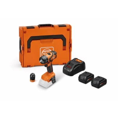 Image de FEIN Perceuse Visseuse sans fil ABS 18 Q AS Set 5AH, 2 Vitesses, moteur balai, Interface QuickIN, Perçage jusqu’à 13 mm et Taraudage M10, Batteries Li Ion GBA 18V 5.0 Ah Chargeur
