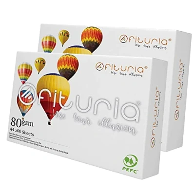 Image de Feuilles A4, Papier Multiusage pour Imprimante et Photocopieuse, A4 Blanc Environnements de Travail Usage Domestique, DIN 80g/m², Paquet Ofituria (1000 feuilles)