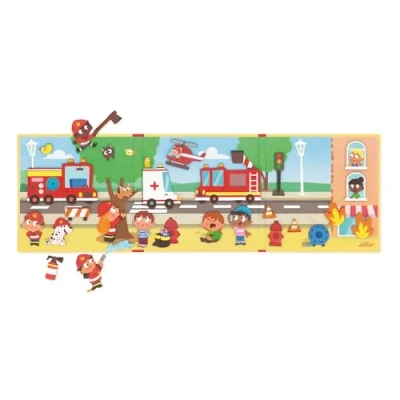 Image de Janod Magnéti&#039;Stories Pompiers Jeu Éducatif Magnétique 30 Aimants Jouet Enfant en Carton FSC Développe Imagination et Dextérité Dès 3 Ans,J05453