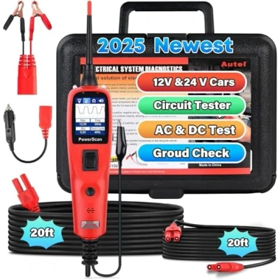 Image de Autel PowerScan PS100 Kit Sonde Circuit, Outil Diagnostic du Système Électrique, Disjoncteur Intégré, Résistance au Courant AC/DC Facile à Lire, Test Continuité/Sonde/Signal [Que Anglais]