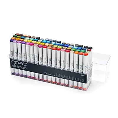 Image de COPIC Sketch Lot de 72 Marqueurs dessin Assortiment A