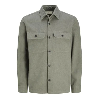 Image de JACK &amp; JONES Jprraymond Melange Solid Ls Overshirt Sn Chemise à Manches Longues, Cypress/Fit : Coupe Confortable, M Hommes