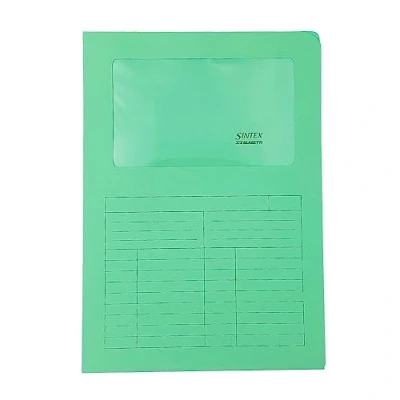 Image de Blasetti Porte documents avec fenêtre SINTEX VERT classeur de pour bureau, format A4, lot 50 pièces, papier coloré 120 g, ouvert sur deux côtés
