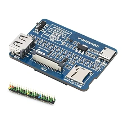 Image de Nano Base Board (A) for Raspberry Pi Compute Module 4 Lite/eMMC,with 40PIN GPIO Interface,Same Size As The CM4,MIPI CSI 2 Port,USB 2.0 Type A,