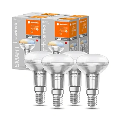 Image de LEDVANCE Smart LED R50 spot avec technologie Wifi, culot E14, couleur de la lumière modifiable (2700 6500K), remplace les ampoules classiques 40W à réflecteur, paquet 4