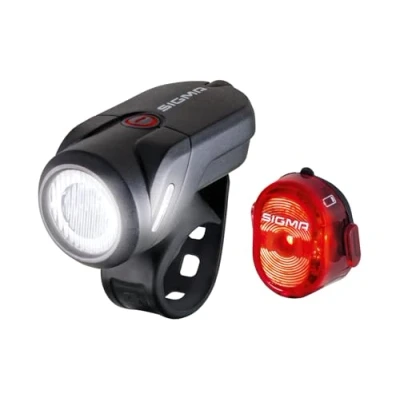 Image de SIGMA Jeu De Feux LED Vélo AURA 35 Et NUGGET II, Phare Avant Feu Arrière Alimentés Par Piles Agréés Le Code La Route Allemand