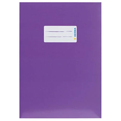 Image de HERMA 19770 Lot de 10 couvertures pour cahiers d&#039;école, format A5, en carton violet et violet, avec champ d&#039;inscription, papier solide extra résistant, scolaires