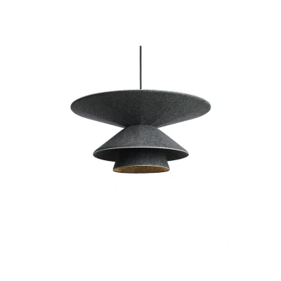 Image de LOOM DESIGN Suspension LED Morphic, noir, feutre, Ø 50 cm