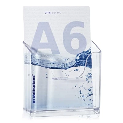 Image de VITAdisplays® Porte brochure de table DIN A6 Transparent