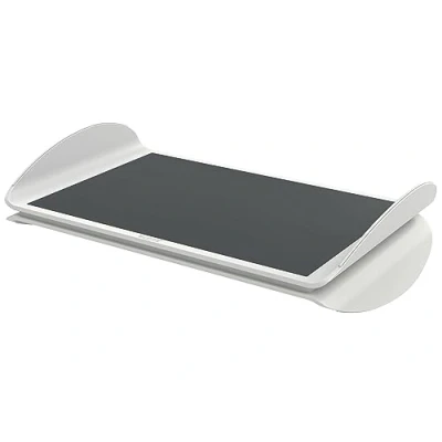 Image de LEITZ Ergo Coussin Repose Pieds Ergonomique &amp; Ajustable, 2 Hauteurs au Choix, Gamme Ergo, Coloris Gris Clair / Blanc, 65030085