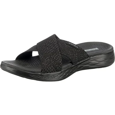 Image de Skechers Femme on The go 600 Glistening Sandales Bout Ouvert, Noir (Black Textile BBK), 38 EU