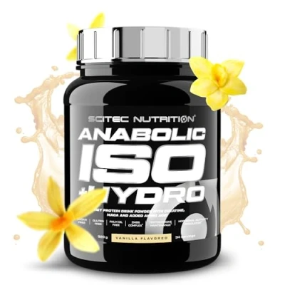 Image de Scitec Nutrition Anabolic Iso+Hydro Mélange de protéines lactosérum avec créatine, Maca et acides aminés Complexe ZMB6 pour le maintien la testostérone, 920 g, Vanille