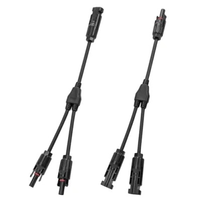 Image de Intckwan Connecteur en Y pour Panneau Solaire (1 à 2) IP67 Modèles F/M/M + M/F/F Compatible câbles 2,5mm² 6mm² Kit 2 Pièces (Noir)