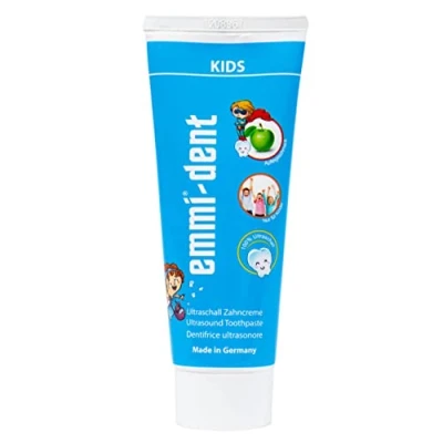 Image de emmi® dent Dentifrice à Ultrasons &quot;Kids&quot; I pour Enfants au Goût de Pomme Idéal les Dents et Gencives Sensibles sans Microplastiques ni Nanomatériaux Vegan gluten 1x75ml
