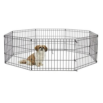 Image de New World B550 18 Cage d&#039;exercice et parc pour chien sans porte ; 60,96 cm x 45,72 Revêtement de finition noir