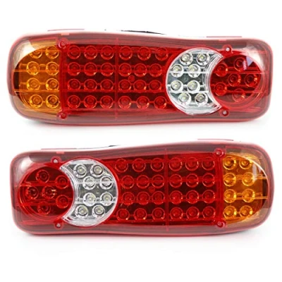 Image de VNVISLS 2x feux arrière à LED 12V usage universelle, convient aux camions remorques bennes