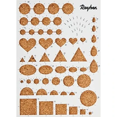 Image de Rayher Gabarit quilling av. plaque de liège et aiguilles, div. formes, 71932000