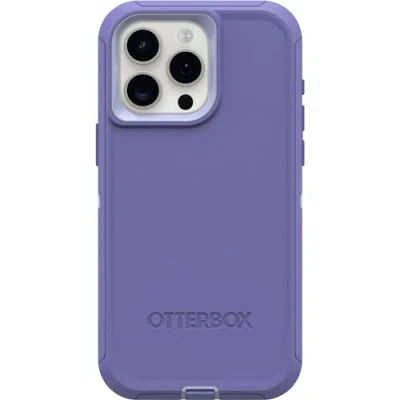 Image de OtterBox Defender Series Coque pour iPhone 15 Pro Max (Uniquement) Mountain Majesty (Violet), sans écran, Robuste et Durable, avec Protection des Ports, Comprend Une béquille à Clip