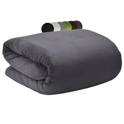 Image de Beautissu Aurelia Plaid Polaire 150x200cm Couverture Douce, Douillette &amp; Confortable en Microfibre pour Le Canapé et comme Couvre Lit Anthracite