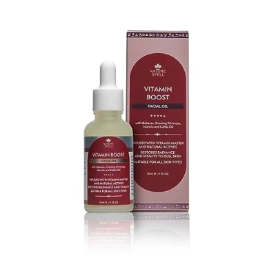 Image de Nature Spell Vitamin Boost Huile pour le visage 30 ml Infusée à l&#039;huile de marula et l&#039;onagre Restaure l&#039;éclat la vitalité aux peaux ternes Convient tous les types