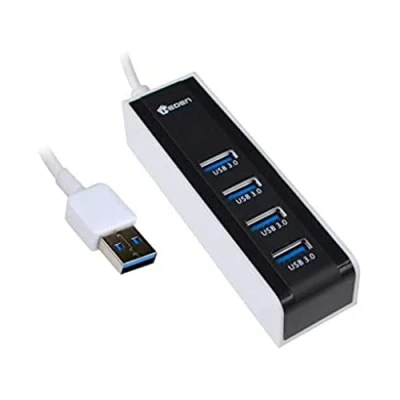 Image de Heden HUBUSB3E40 hub &amp; concentrateur 5000 Mbit/s Noir, Blanc Neuf