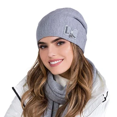 Image de Kamea Femme Bonnet d&#039;hiver Classique Wika, Gris,Taille Unique