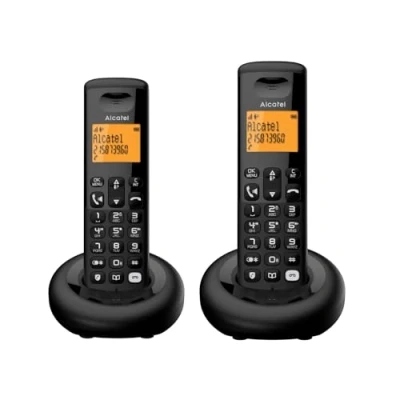 Image de Alcatel E260 S.Voice Duo Téléphone sans Fil DECT avec répondeur 2 combinés : Design Compact, Grand écran rétroéclairé, Fonction Mains Libres, Blocage des appels indésirables