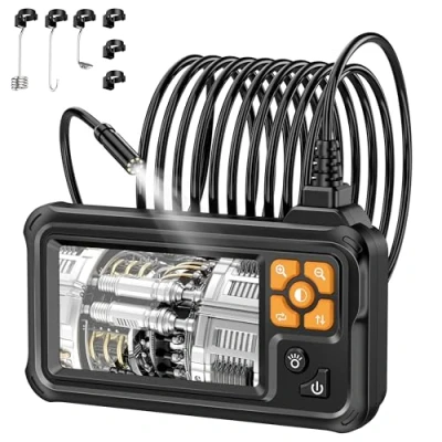 Image de Lightswim Endoscope numérique HD Industriel 1080p 4,3&quot; IPS avec système d&#039;égout étanche IP67 et 8 lumières LED, câble Semi Rigide de 5 m